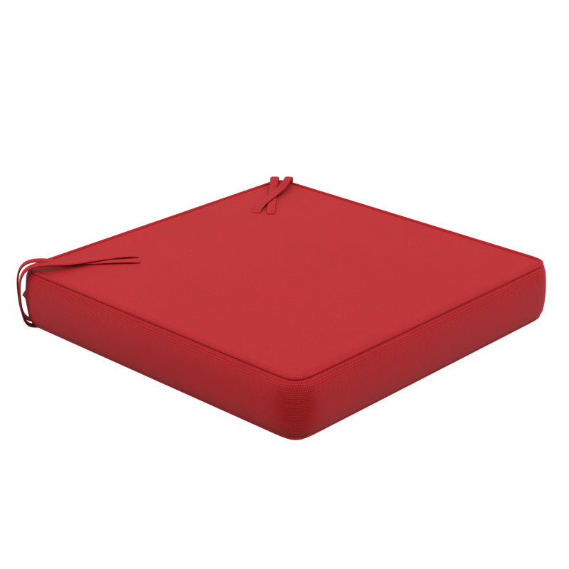 Sunbrella Indoor/Outdoor Dining Chair Cushion, 20" W x 20" D, Sunbrella® Jockey Red