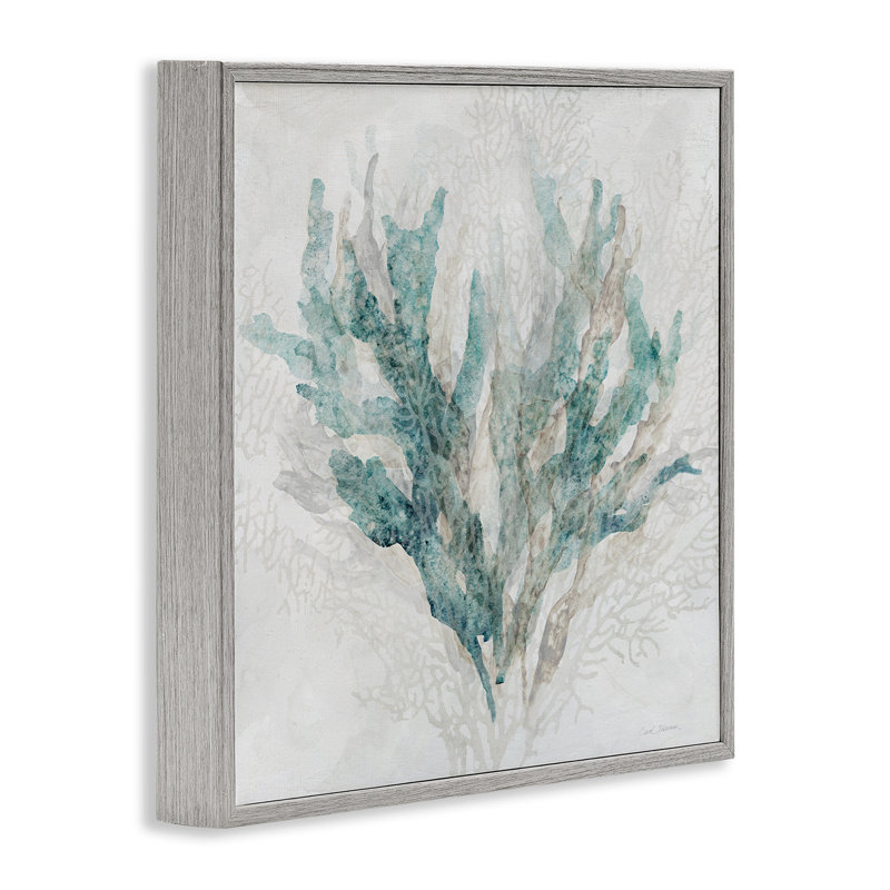 Estampe numérique encadrée de branches de corail délavées, design par Carol Robinson, H 17 po x l 17 po