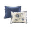 Lit de jour réversible en microfibre, imprimé bleu, 6 po, lit simple, housse de 17 po, 15 po, 3 taies décoratives, 1 coussin décoratif, décor de chambre à coucher de style bord de mer, ensemble de 6 housses lavables à la machine, maison thématique