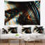 Tapisserie rayures noires brunes fractales-28501805