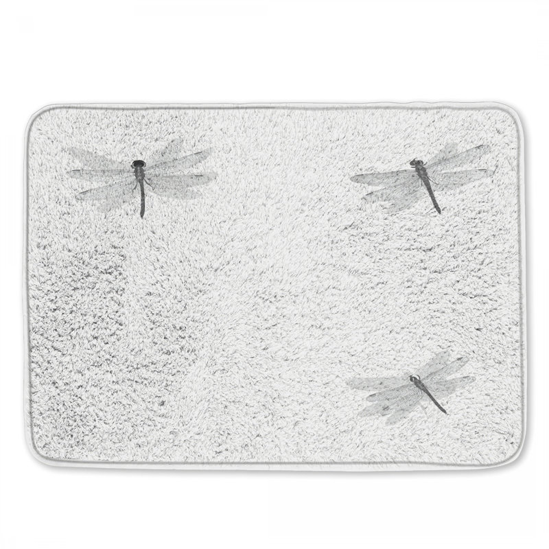 Tapis de bain Three Dragonfly Illustration, L 34 po x L 21 po