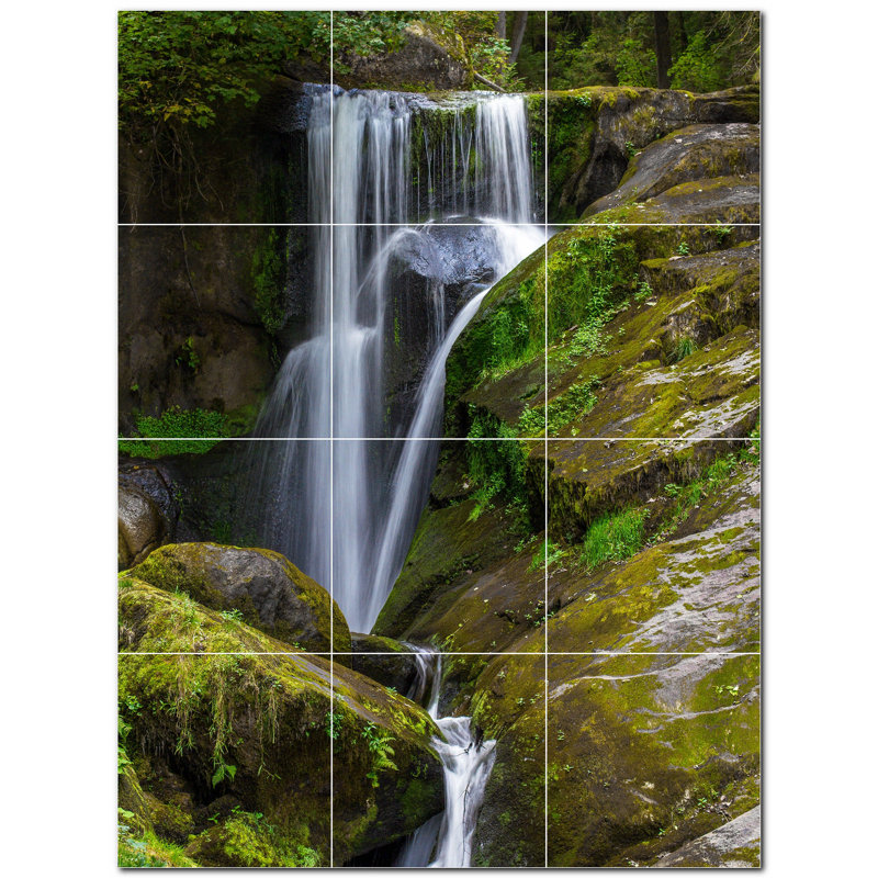 Murale en céramique satinée 12 "x 12" Waterfalls Photo