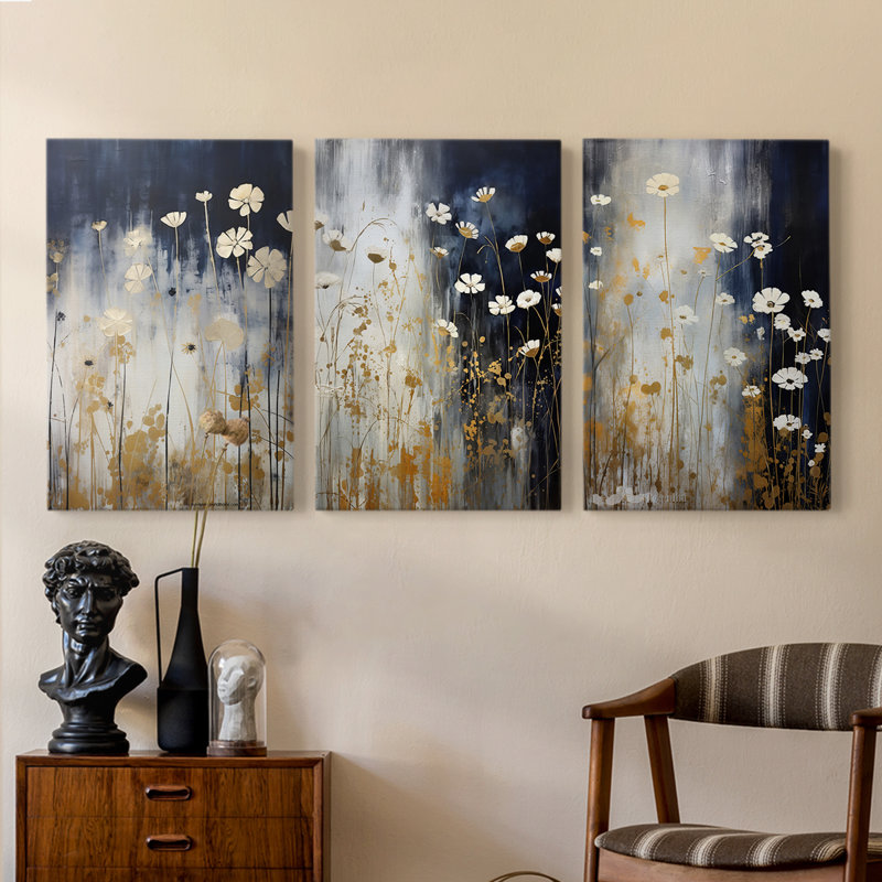 Floral Study Series Cxxxxi - Ensemble de toiles tendues avec châssis Premium - Prêt à être accroché