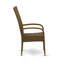 Ensemble de conversation pour patio 5 pièces comprenant une table de salle à manger rectangulaire en osier avec plateau en verre et 4 fauteuils de jardin avec coussin en lin naturel-1038454690-951481247