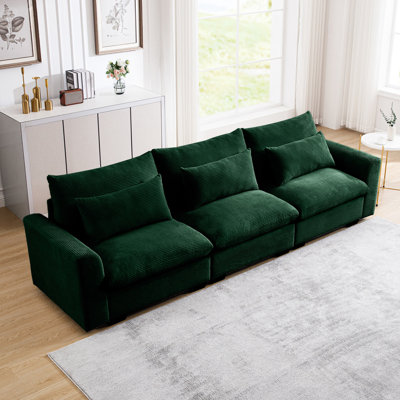 Corduroy 3 pour le salon, siège profond et 3 coussins, meuble confortable et facile à assembler, avec coussins de taille, fabrication confortable