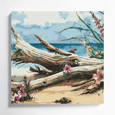 Hawaiian Driftwood Beige Canvas Wall Art