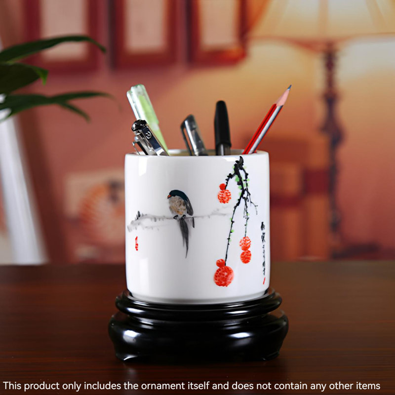 Pot à brosse en céramique fine - un décor de bureau personnel unique fabriqué à la main