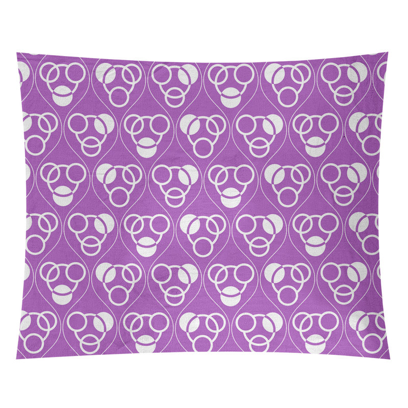 Tapisserie, H 51 po x l 60 po, Violet / Blanc