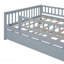 Lit de jour double en bois avec couchette et garde-corps, gris-931889288-931889295