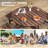 8-person Round Picnic Table Set With 4 Built-in Benches 2" Umbrella Hole-1966319659