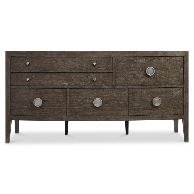Linea 8 Drawer Dresser with Mirror, Cerused Charcoal