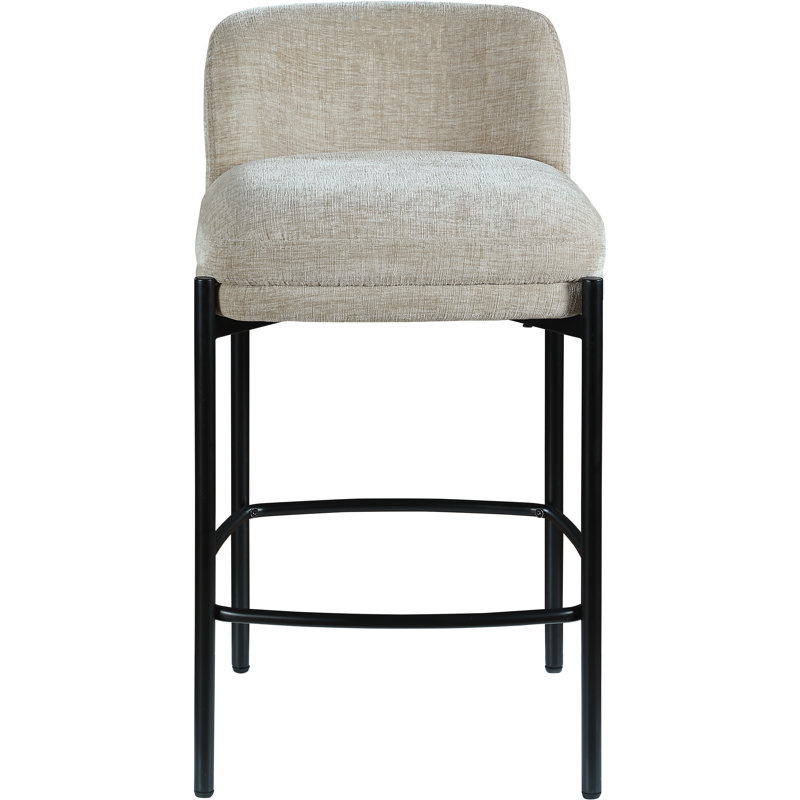 Tabouret de comptoir 26 po Burton, Tissu chenille beige