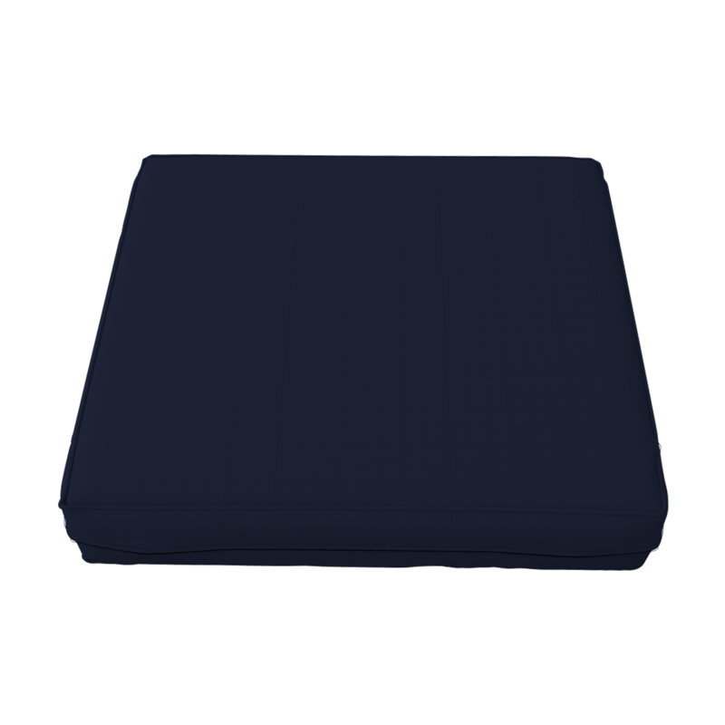 Housse carrée pour coussin de patio imperméable, H 16 po x l 16 po x P 4 po, Polyester bleu marine