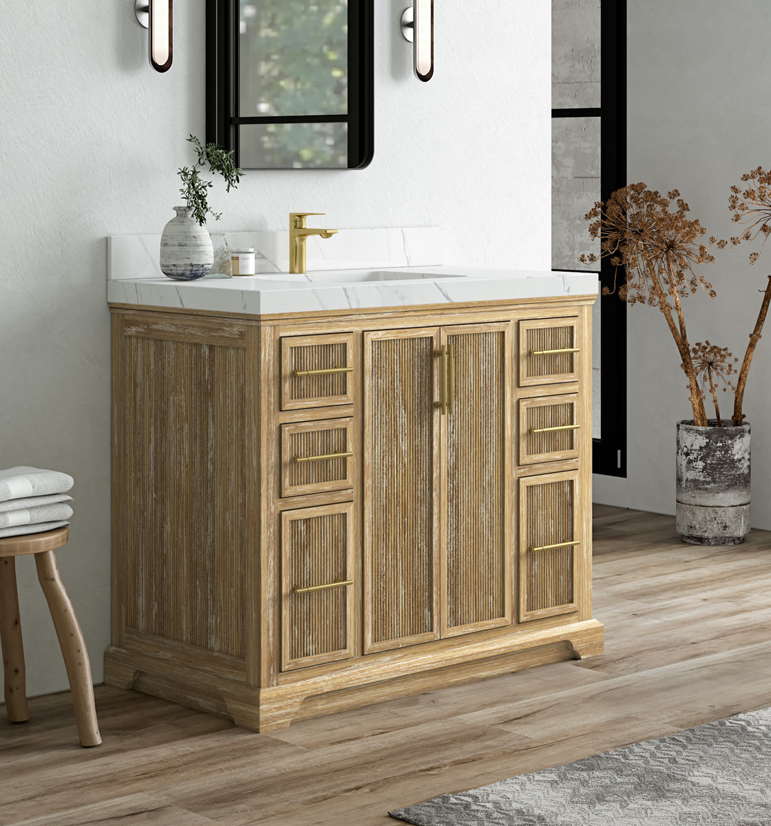 Fairmont Designs Rustic Chic 26 Corner Vanity & Sink Set - Weathered Oak