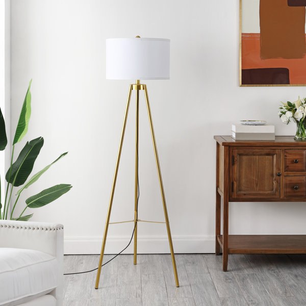 Mercer41 61.5'' Gold Tripod Floor Lamp | Wayfair