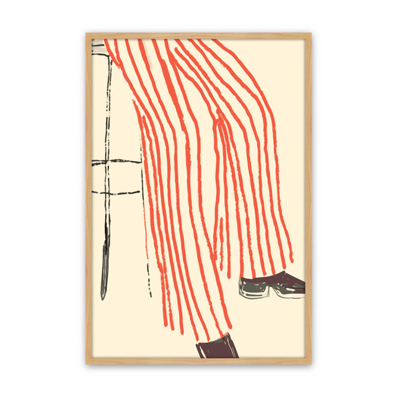 «Stripe Pants» par Garima Dhawan, reproduction d'art sur toile, Tanné, H 32 po x l 24 po, Cadre à joints visibles