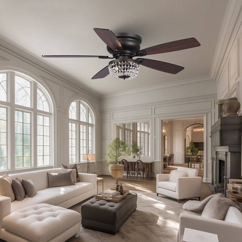 Capitol 48'' Ceiling Fan with Light Kit, Bronze with Brown Blades