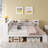 Full Size Daybed with Storage Cabinets, Shoe Rack & USB Charging Ports – Space-Saving Wooden Bed, White-1011960789