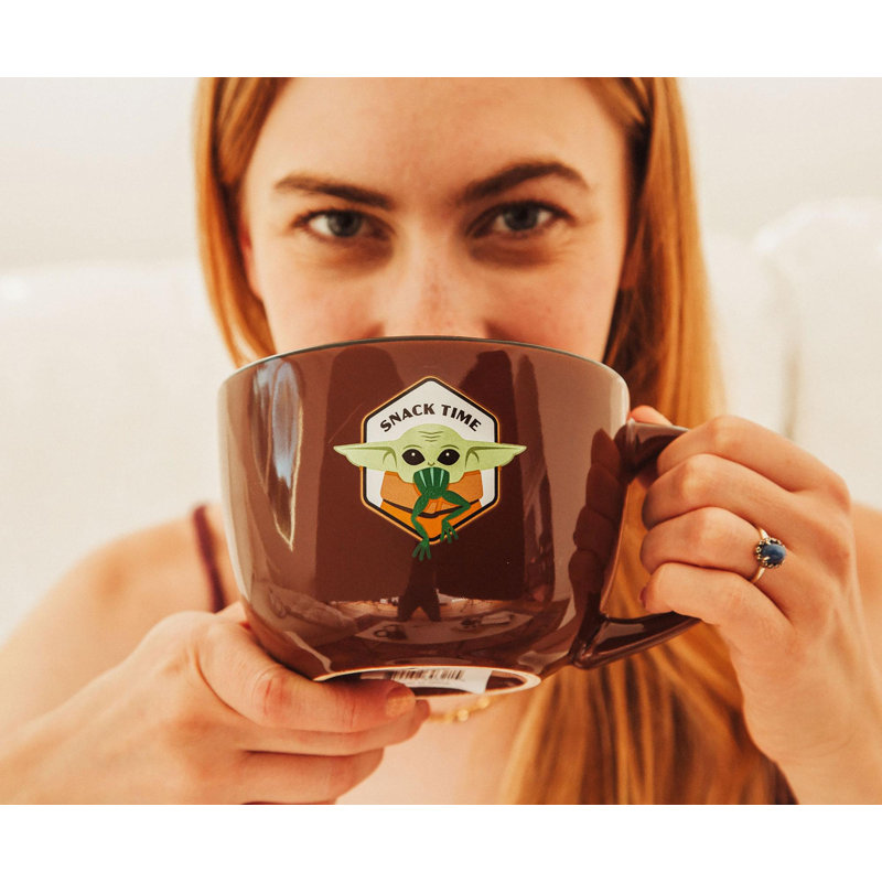 Tasse à soupe en céramique Star Wars: The Mandalorian Grogu «Snack Time» | 24 onces