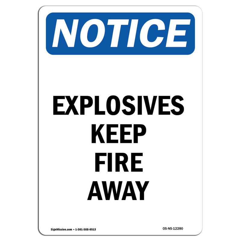 Panneau Explosives Keep Fire Away