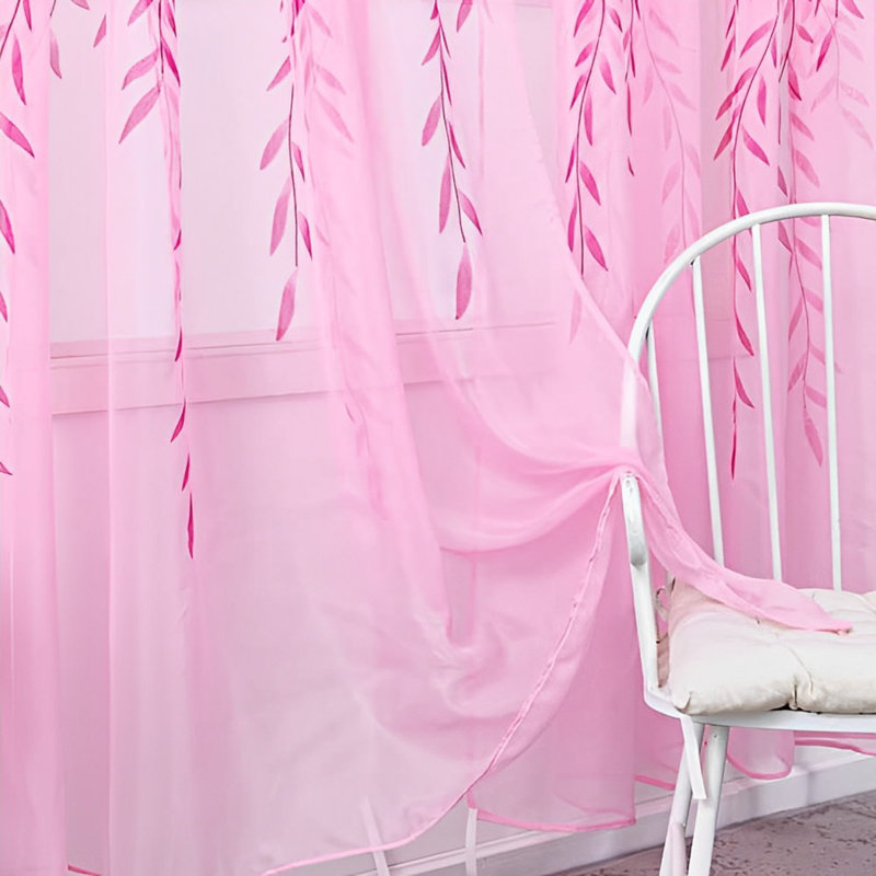 Dmarko Sheer Curtain Single Panel, Purple, 39.4" W x 106" L