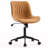 Armless Swivel Office Chair Faux Leather Upholstered Waterproof Desk Chair Ergonomic Adjustable Computer Chair-1106344811
