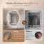 Miroir de salle de bain asymétrique à DEL asymétrique certifié UL / ETL avec rétroéclairage, antibuée, éclairage 3 couleurs, gradation continue, verre trempé, garantie de 3 ans-130628269