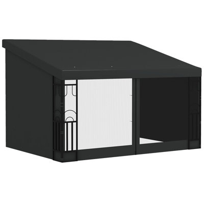 Wall Mounted 13 Ft. W x 10 Ft. D Steel Pergola Gazebo