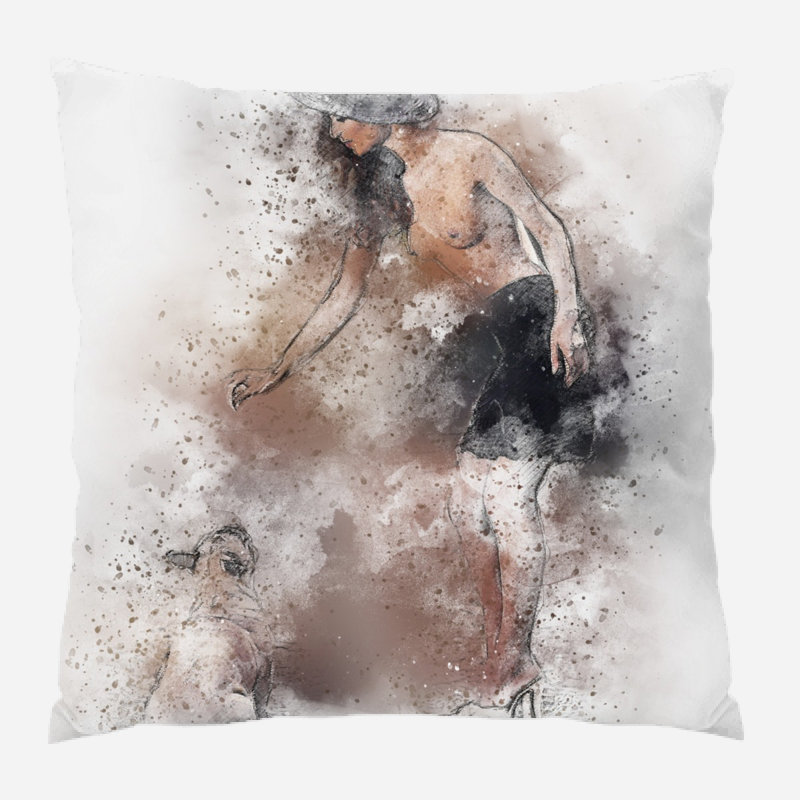 Coussin Woman, Intérieur, Micro suède