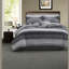 Premium Cal King Bedding Set In Microfiber, Modern Black Striped Design For Home