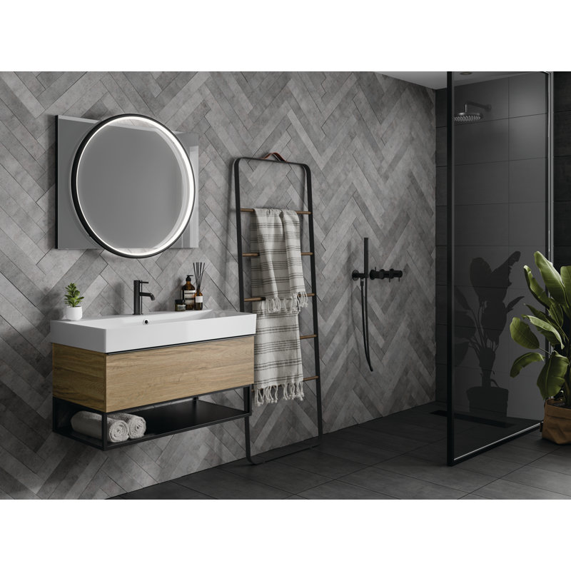 Solas Vanity Mirror, 80cm H x 60cm W, Black