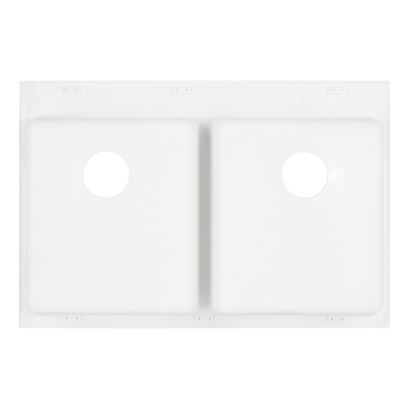 Algren 33" L Double Basin Drop-In Kitchen Sink, Cloud White