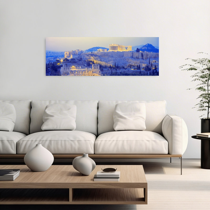 Acropole, Athènes, Grèce, architecture contemporaine, art mural, H 16 po x l 48 po