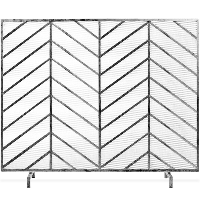 Hewish Iron Fireplace Screen, Pewter