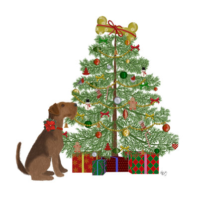 Christmas Des Bone Tree by Fab Funky - Wrapped Canvas Painting