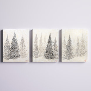 Monoscape XXVIII by Karen Biery - 3 Piece Wrapped Canvas Painting Set