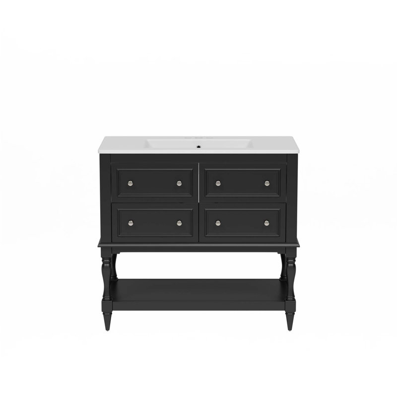 Ensemble de meuble-lavabo 36 po avec lavabo, Noir