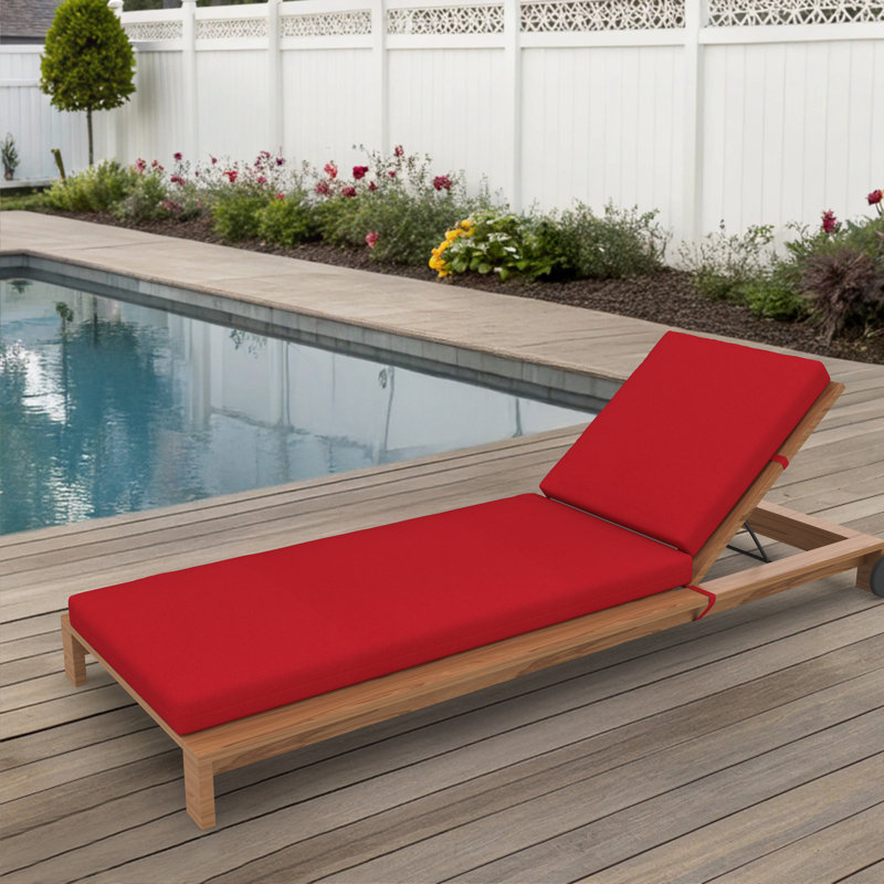 Coussin de chaise longue d'extérieur Amala Sunbrella®, 23 po x 29 po / 25 po x 47 po , Toile Sunbrella® rouge Jockey
