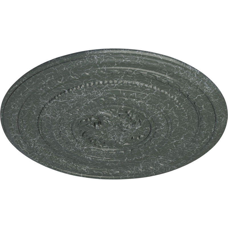 Médaillon de plafond Endurathane Loera, DE 26 5/8 po x P 4 1/2 po x P 1 3/8 po (convient aux auvents jusqu'à 6 1/4 po), finition pierre spartiates peinte à la main