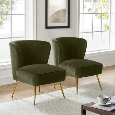 Euclid Velvet Accent Chair With Metal Legs