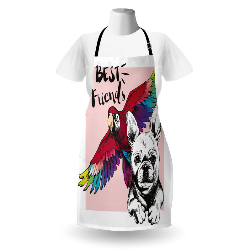 Multicolore tablier East Urban Home Modern unisexe, Bulldog Parrot Friends, taille adulte