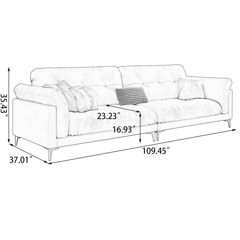 Coussin modulaire vert 100% polyester, H 35,43 po x l 109,45 po x P 37,01 po, Vert
