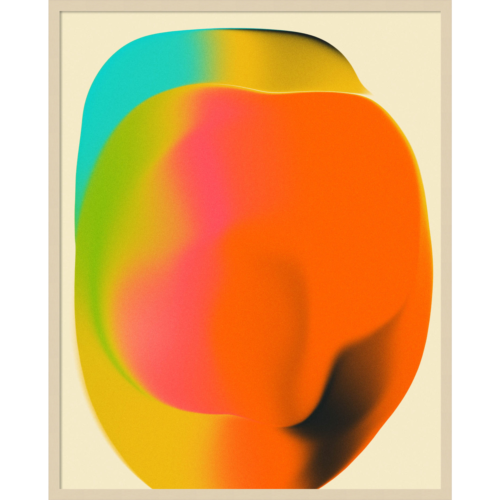 Smudge 2 by Jazzberry Blue, 41" H x 33" W, Brown Framed