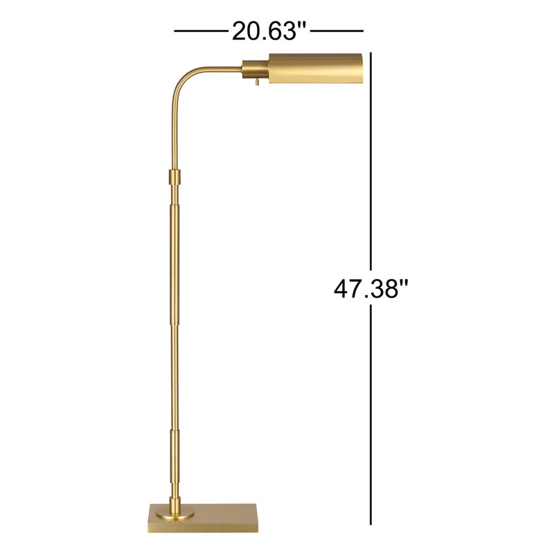 Kenyon Task Floor Lamp, Burnished Brass