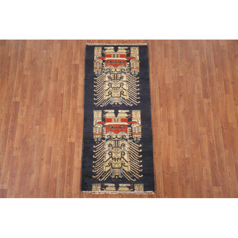 Tapis oriental bleu marine Oushak 3 x 6
