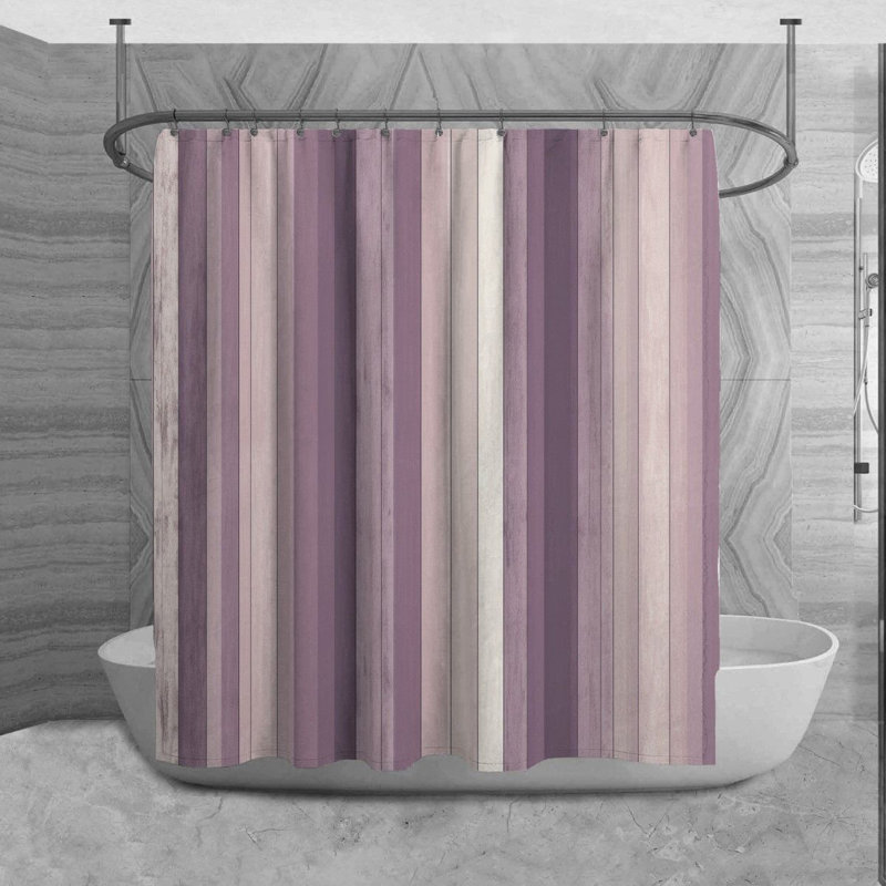 Rideau de douche à rayures Lakelia, H 93 po x l 70 po