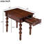 Table d'appoint antique en noyer massif avec tiroir, montage rapide pour chambre ou salon, plateau plaqué, pieds couleur gaufrée, idéale dans un coin cuisine, pieds tournés