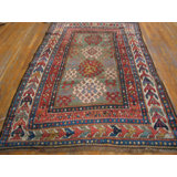 Artistic Tribal Antique Late 19th Century Green Caucasian Kazak Rug