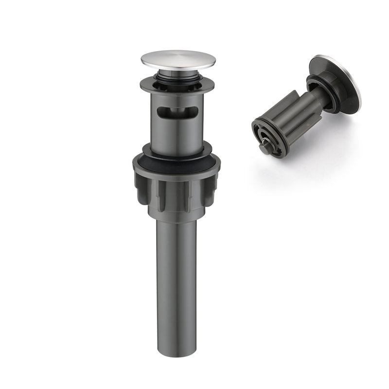 Pop-up Bathroom Sink Drain With Overflow, Brushed Nickel