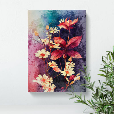 Flowers In Watercolour No.3 - Wrapped Canvas